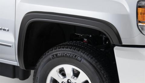 Black OE Style Smooth Finish 4-Piece Fender Flare Set For 2015-2018 Sierra 2500 Hd/3500 Hd Bushwacker
