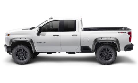 Black Pocket/Rivet Style Smooth Finish 4-Piece Set For 2020-2026 Chevrolet Silverado 2500/3500 Bushwacker