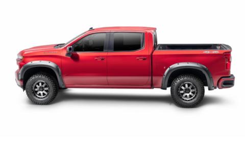 Black Forge Pocket/Rivet Textured Finish 4-Pc Fender Flare Set For 07-13 Chevrolet Silverado 1500, 07-14 Chevrolet Silverado Hd Bushwacker