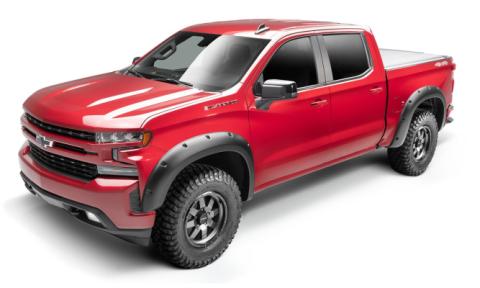 Black Forge Pocket/Rivet Textured Finish 4-Pc Fender Flare Set For 16-18 Chev Silverado 1500, 15-19 Chev Silverado 2500/3500 Includes 19 Silverado Ld Bushwacker