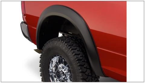 Black Extendafender Style Smooth Finish Rear Fender Flares For 2006-2008 Dodge Ram 1500 2006-2009 Ram 2500, 3500 Bushwacker