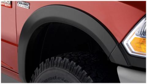 Black OE Style Smooth Finish Front Fender Flares For 2010-2018 Dodge Ram 2500, Ram 3500 (Excludes R/T) Bushwacker