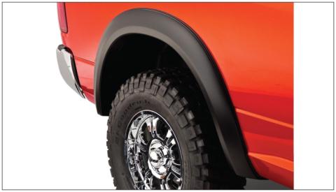 Black Extendafender Style Smooth Finish 4-Piece Fender Flare Set For 1994-2001 Dodge Ram 1500 1994-2002 Ram 2500, 3500 (Excludes Dually) Bushwacker