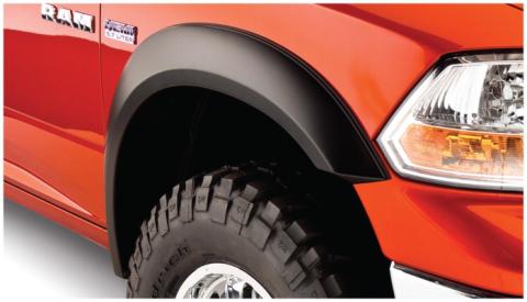 Black Extendafender Style Smooth Finish 4-Piece Fender Flare Set For 1994-2001 Dodge Ram 1500 1994-2002 Ram 2500, 3500 (Excludes Dually) Bushwacker