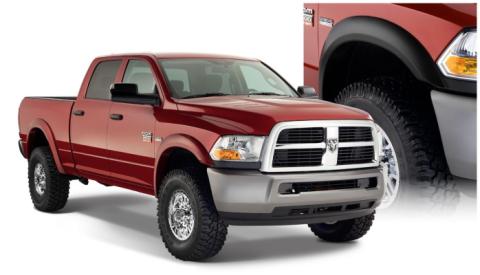 Black Extendafender Style Smooth Finish 4-Piece Fender Flare Set For 2010-2018 Dodge Ram 2500/3500 (Includes Dually) Bushwacker