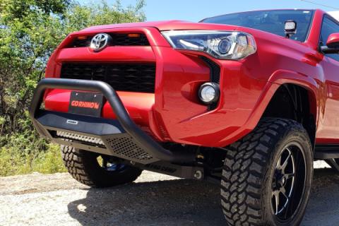 RC4 LR with Mounting Brackets &amp; 20 Inch Light Bar Textured Black 2016-2024 Toyota 4Runner Go Rhino