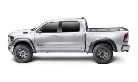 Black Forge Pocket/Rivet Textured Finish 4-Pc Fender Flare Set For 94-01 Dodge Ram 1500, 94-02 Dodge Ram 2500/3500 Excludes Dually Bushwacker