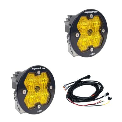 Squadron-R 2.0 Pro Black LED Auxiliary Light Pod Pair Universal Baja Amber Wide Cornering Baja Designs