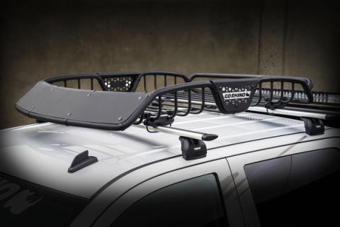 SR10 Tubular Steel Roof Rack with Black Fairings 60 Inch Long Textured Black Go Rhino