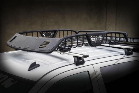 SR20 Tubular Steel Roof Rack With 2x Light Mount Openings 60 Inch Long Textured Black Go Rhino