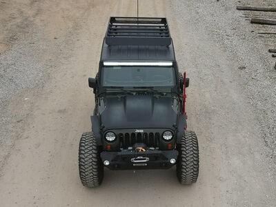 SRM400 68 Inch Fabricated Customizable Steel Basket Roof Rack Textured Black Go Rhino