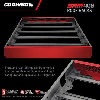 SRM400 68 Inch Fabricated Customizable Steel Basket Roof Rack Textured Black Go Rhino