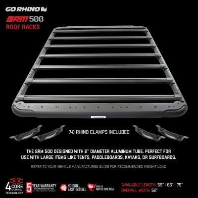 SRM500 55 Inch Flat Platform Roof Rack Textured Black Go Rhino