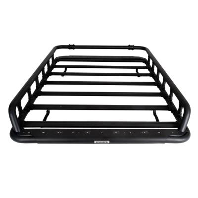 SRM500 75 Inch Flat Platform Roof Rack With Side &amp; Rear Rail Kit Textured Black Go Rhino