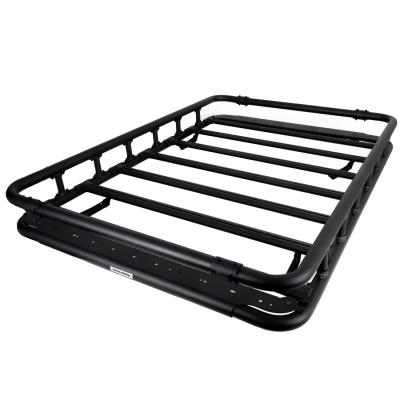 SRM500 75 Inch Flat Platform Roof Rack With Full Rail Kit Textured Black Go Rhino
