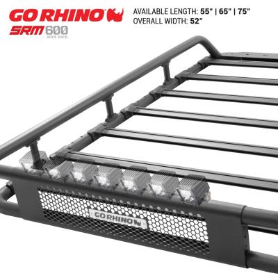 SRM600 75 Inch Tubular Basket Style Roof Rack Textured Black Go Rhino