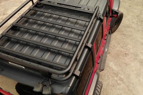 SRM600 75 Inch Tubular Basket Style Roof Rack Textured Black Go Rhino