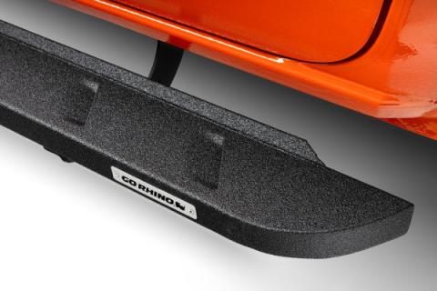RB10 Slim Line Running Boards With Mounting Brackets Protective Bedliner Coating 2014-2018 Silverado/Sierra 1500 2015-2018 Silverado/Sierra 2500 HD/3500 HD Go Rhino