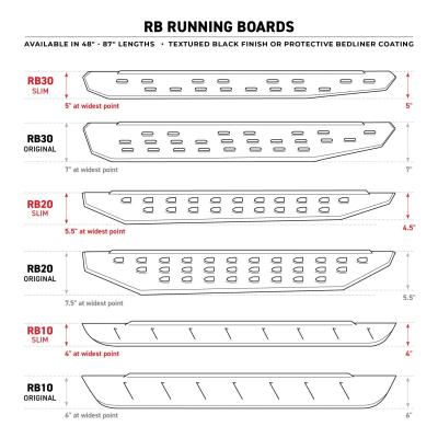RB10 Running Boards With Mounting Brackets Textured Black 2009-2010 Dodge Ram 1500/2500/3500 Go Rhino