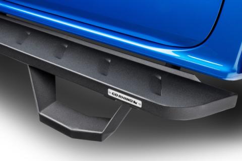 RB10 Running Boards With Mounting Brackets &amp; 2 Pairs of Drop Steps Kit Textured Black 1999-2016 Ford F-250/F-350 Extended Cab Go Rhino