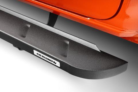 RB10 Slim Line Running Boards With Mounting Brackets Textured Black 1999-2016 Ford F-250/F-350 Extended Cab Go Rhino