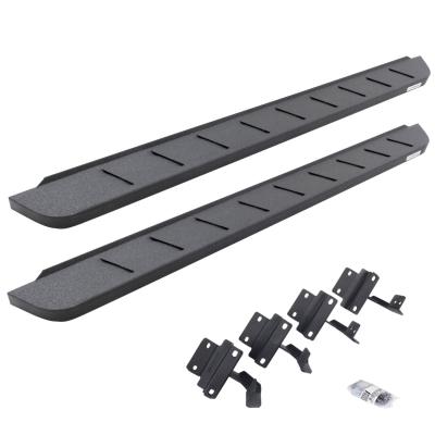 RB10 Running Boards With Mounting Brackets Protective Bedliner Coating 2015-2026 Ford F-150/ F-250/F-350 Extended Cab Go Rhino