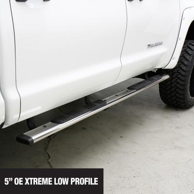 5 Inch OE Xtreme Low Profile SideSteps Boards Only Polished Stainless Steel 1999-2026 Ford F-250/F-350 2002-2010 Dodge Ram 1500/2500/3500 Go Rhino
