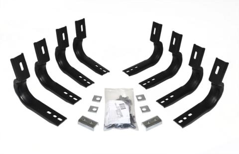 OE Xtreme Wheel to Wheel Side Steps Mounting Brackets Only Black Powder Coat 2011-2014 Silverado/Sierra 2500 HD Go Rhino