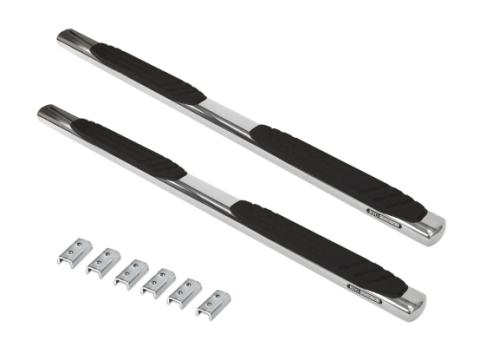 4 Inch OE Xtreme SideSteps With Mounting Bracket Kit Polished Stainless Steel 2007-2018 Silverado/Sierra 1500/2500 HD Go Rhino