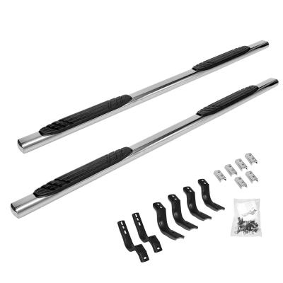 4 Inch OE Xtreme SideSteps With Mounting Bracket Kit Polished Stainless Steel 2011-2013 Kia Sportage Go Rhino