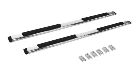 5 Inch OE Xtreme Low Profile Side Steps with Mounting Brackets Kit Polished Stainless Steel 2007-2013 Silverado/Sierra 1500 Go Rhino