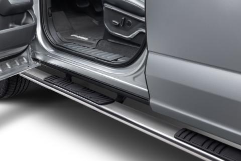 5 Inch OE Xtreme Low Profile SideSteps With Mounting Bracket Kit Polished Stainless Steel 2015-2026 Ford F-150/ F-250/F-350 Go Rhino