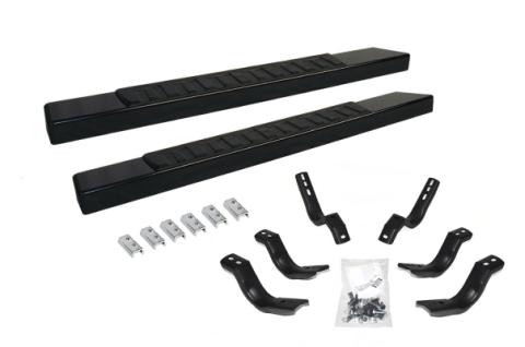 6 Inch OE Xtreme II SideSteps With Mounting Bracket Kit Textured Black 2015-2019 Silverado/Sierra 2500 HD/3500 HD Go Rhino