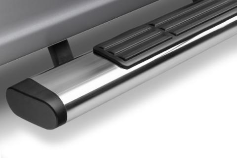 6 Inch OE Xtreme SideSteps With Mounting Bracket Kit Polished Stainless Steel 2015-2026 Ford F-150/ F-250/F-350 Crew Cab Go Rhino