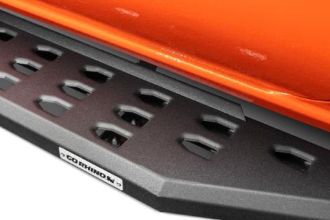 RB20 Running Boards With Mounting Brackets Textured Black 2015-2018 Silverado/Sierra 2500 HD/3500 HD Go Rhino
