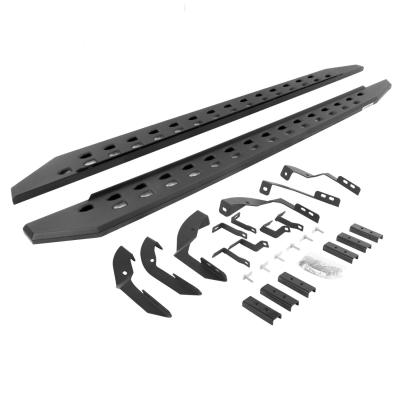 RB10 Slim Line Running Boards With Mounting Brackets Textured Black 2015-2018 Silverado/Sierra 2500 HD/3500 HD Go Rhino