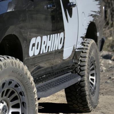 RB20 Running Boards With Mounting Brackets Protective Bedliner Coating 2015-2019 Silverado/Sierra 2500 HD Go Rhino