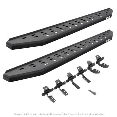 RB20 Running Boards With Mounting Brackets Protective Bedliner Coating 2015-2019 Silverado/Sierra 2500 HD Go Rhino