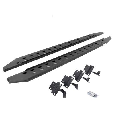 RB10 Slim Line Running Boards With Mounting Brackets Textured Black 2015-2026 Ford F-150/ F-250/F-350 Extended Cab Go Rhino