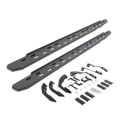 RB30 Slim Line Running Boards with Mounting Bracket Kit Textured Black 2015-2018 Silverado/Sierra 2500 HD/3500 HD Go Rhino