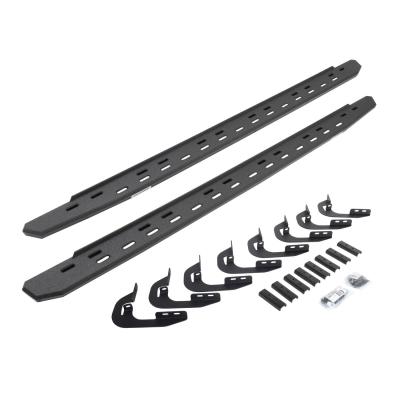 RB30 Slim Line Running Boards with Mounting Bracket Kit Protective Bedliner Coating 2014-2018 Silverado/Sierra 1500/2500 HD Go Rhino