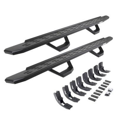 RB30 Running Boards with Mounting Brackets &amp; 2 Pairs of Drop Steps Kit Textured Black 2019-2026 Sierra 1500 2020-2026 Sierra 2500/3500 HD Go Rhino
