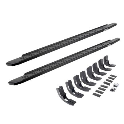 RB30 Running Boards with Mounting Bracket Kit Textured Black 2019-2026 Silverado/Sierra 1500/2500 HD Go Rhino