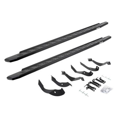 RB30 Running Boards with Mounting Bracket Kit Textured Black 2015-2019 Silverado/Sierra 2500 HD Go Rhino
