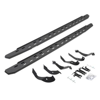 RB30 Slim Line Running Boards with Mounting Bracket Kit Protective Bedliner Coating 2015-2019 Silverado/Sierra 2500 HD Go Rhino