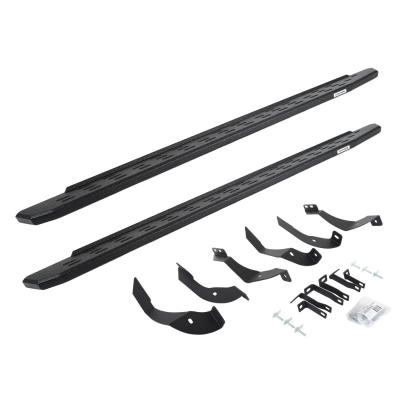 RB30 Running Boards with Mounting Bracket Kit Protective Bedliner Coating 2015-2019 Silverado/Sierra 2500 HD Go Rhino