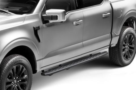 RB30 Slim Line Running Boards with Mounting Bracket Kit Textured Black 2015-2025 Ford F-150/ F-250/F-350 Go Rhino