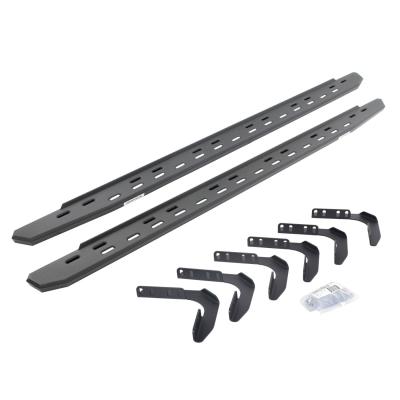 RB30 Slim Line Running Boards with Mounting Bracket Kit Textured Black 1999-2016 Ford F-250/F-350 Crew Cab Go Rhino