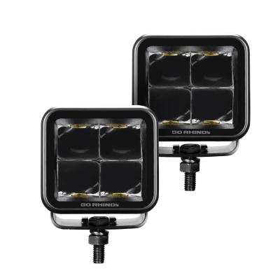Go Rhino Blackout Series Lights Pair of 2x2 Cube LED Spot Light Kit Black Go Rhino