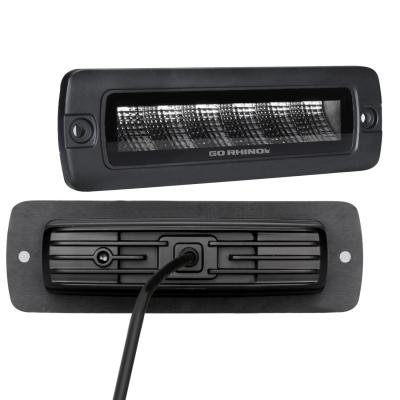 Go Rhino Blackout Series Lights Pair of Sixline LED Flood Light Kit Flush Mount Black Go Rhino